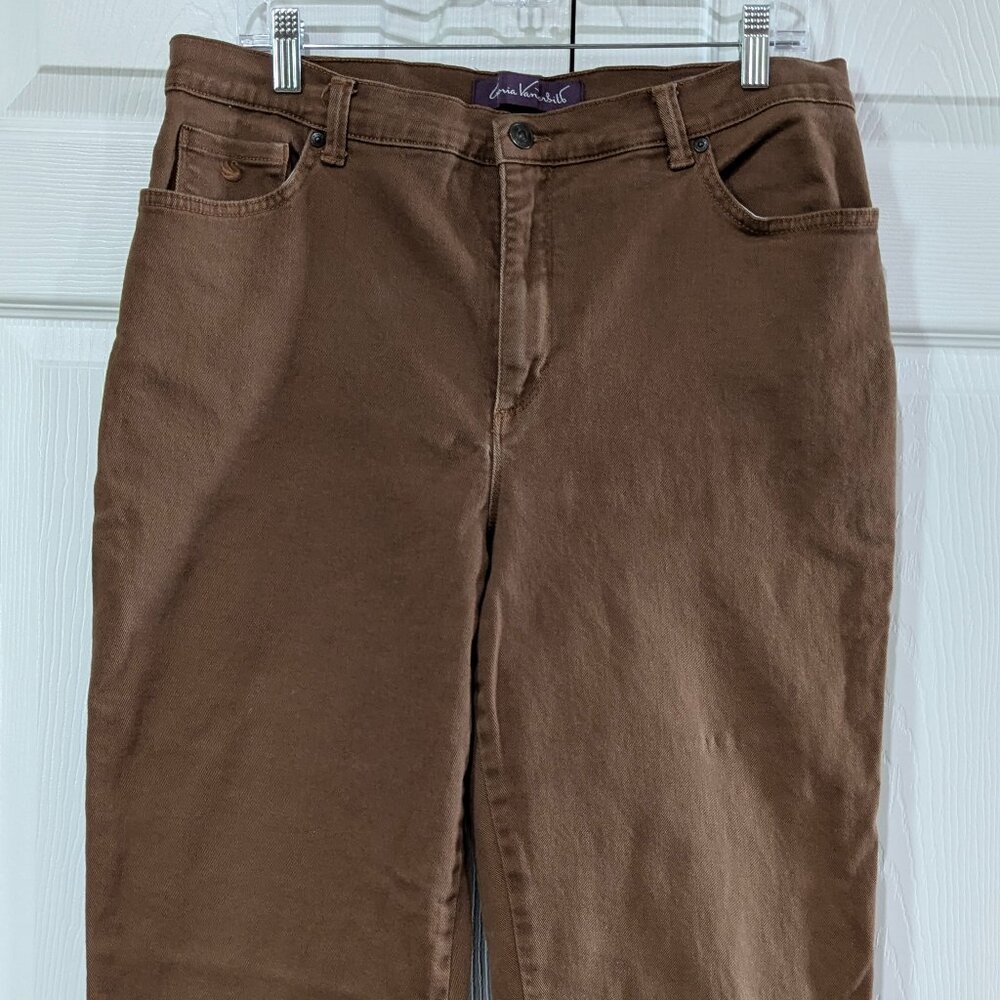 Gloria Vanderbilt Women's Amanda Jeans, Brown, Size 16, Classic Fit, Tapered Leg - Picture 4 of 13